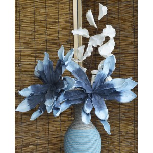 Vaso in vimini acrilico con struttura interna in legno con colori Blu - Edizione Moderna - Casa e altro ancora
