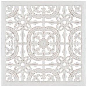 Altarpiece of carved wood decorative Vintage white