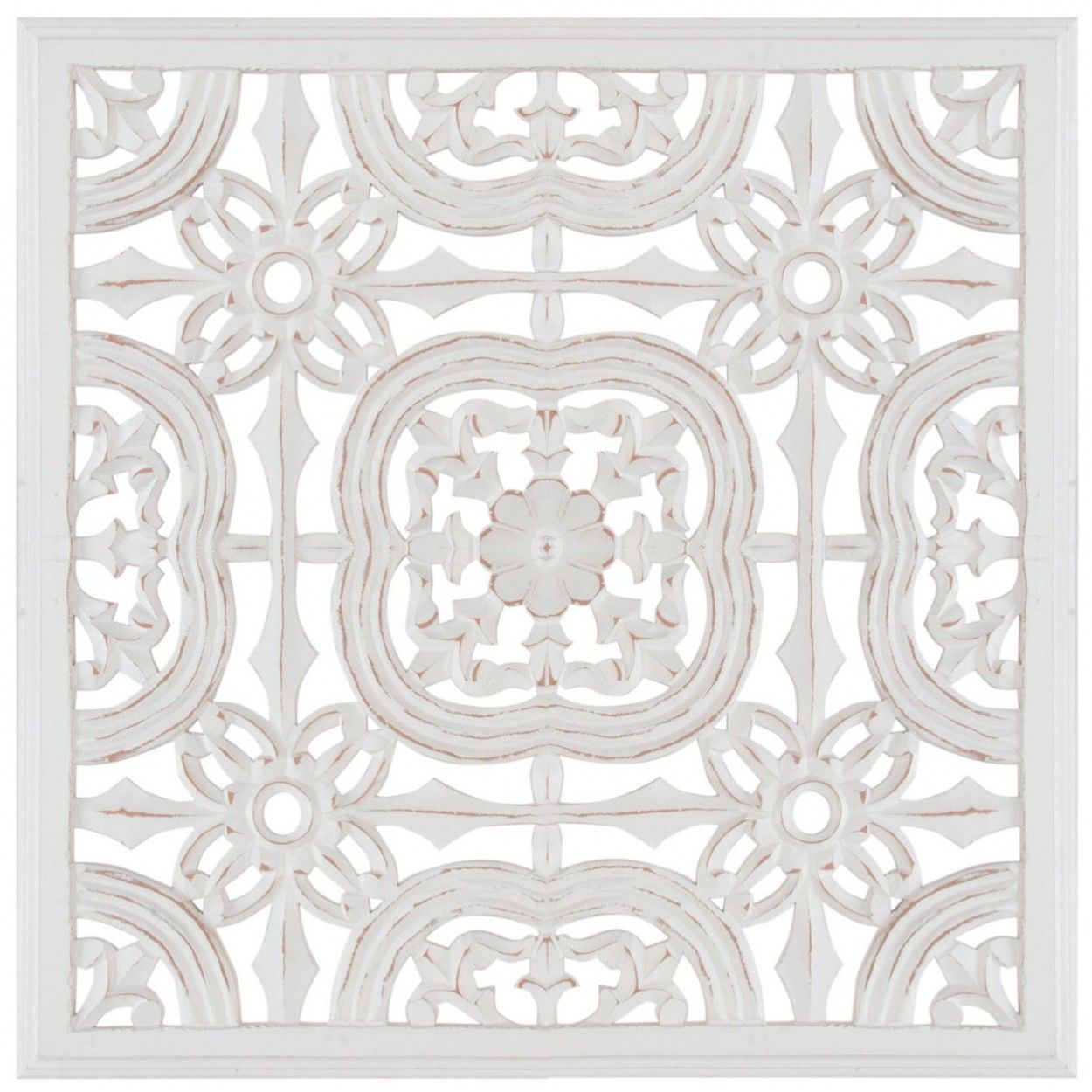 Pala d'altare in legno scolpito decorativi Vintage bianco