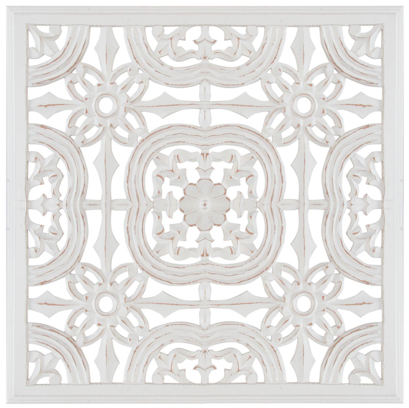 Altarpiece of carved wood decorative Vintage white