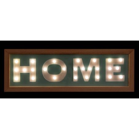 Cartel de madera luminoso para pared de entrada/comedor Azul turquesa. Diseño Original Home 40 x 13.5 cm - Hogar y más