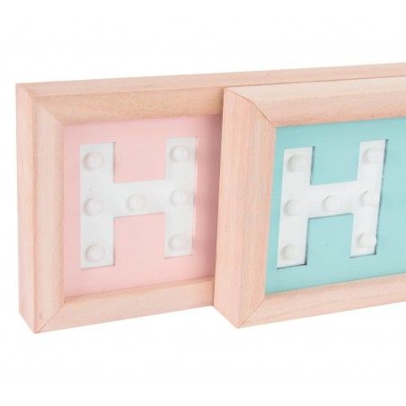 Cartel de madera luminoso para pared de entrada/comedor Rosa claro. Diseño Original Home 40 x 13.5 cm - Hogar y más