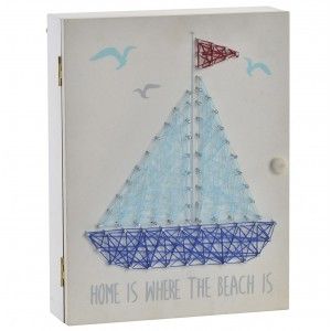 Guardallaves wood 3D design Sailboat/Marine. Original style for entry or hallway. 20X6,5X26 CM