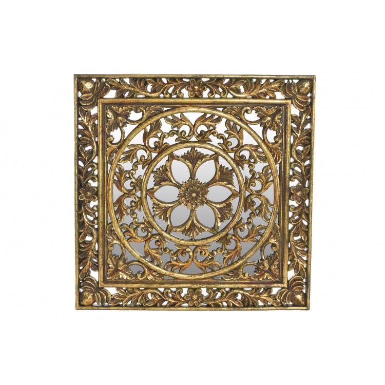 Unica Decorazione da Parete in Resina Naturale con fondo di Vetro. Elegante/Tradizionale (40X2X40 CM). -Casa e altro ancora.