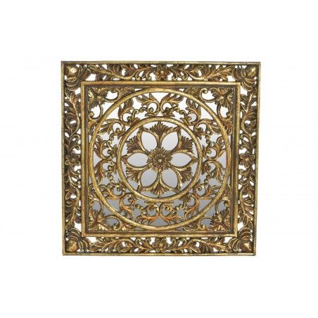 Unique Wall Decoration in Natural Resin with Glass bottom. Elegant/Traditional (40X2X40 CM). -Home and more.