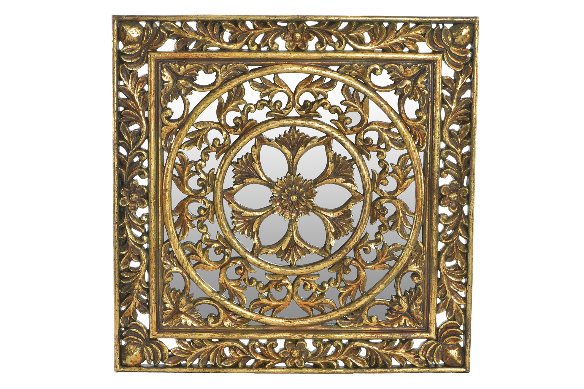 Unique Wall Decoration in Natural Resin with Glass bottom. Elegant/Traditional (40X2X40 CM). -Home and more.