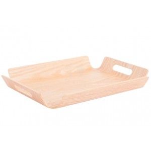 Bandeja de Madera Natural con Asas. Elegante/Tradicional. (21X21X3,5 CM).- Hogar y más.