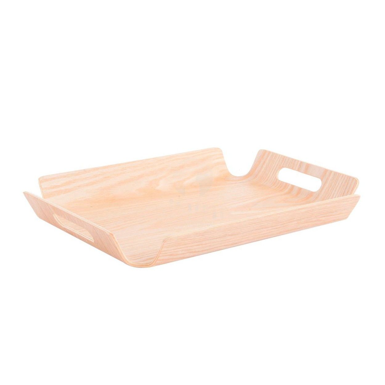 Vassoio in Legno Naturale con Manici. Elegante/Tradizionale. (21X21X3,5 CM).- Casa e altro ancora.