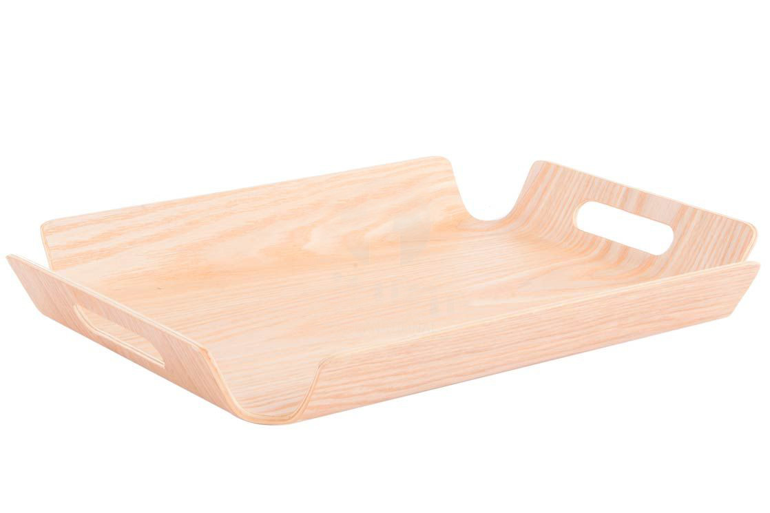 Tray of Natural Wood with Handles. Elegant/Traditional. (21X21X3,5 CM).- Home and more.