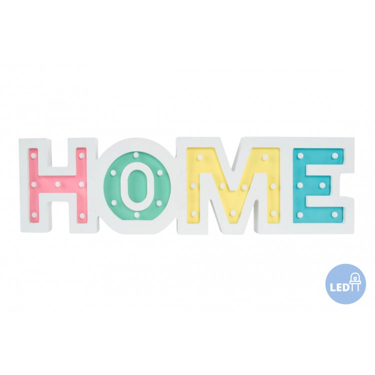 Decoración Pared de Madera con Leds "HOME". Moderno/Factory.-Hogar y más-