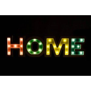 Decorazione in Legno da Parete con Led "a CASA". Moderna/Di Fabbrica.-Casa e più-