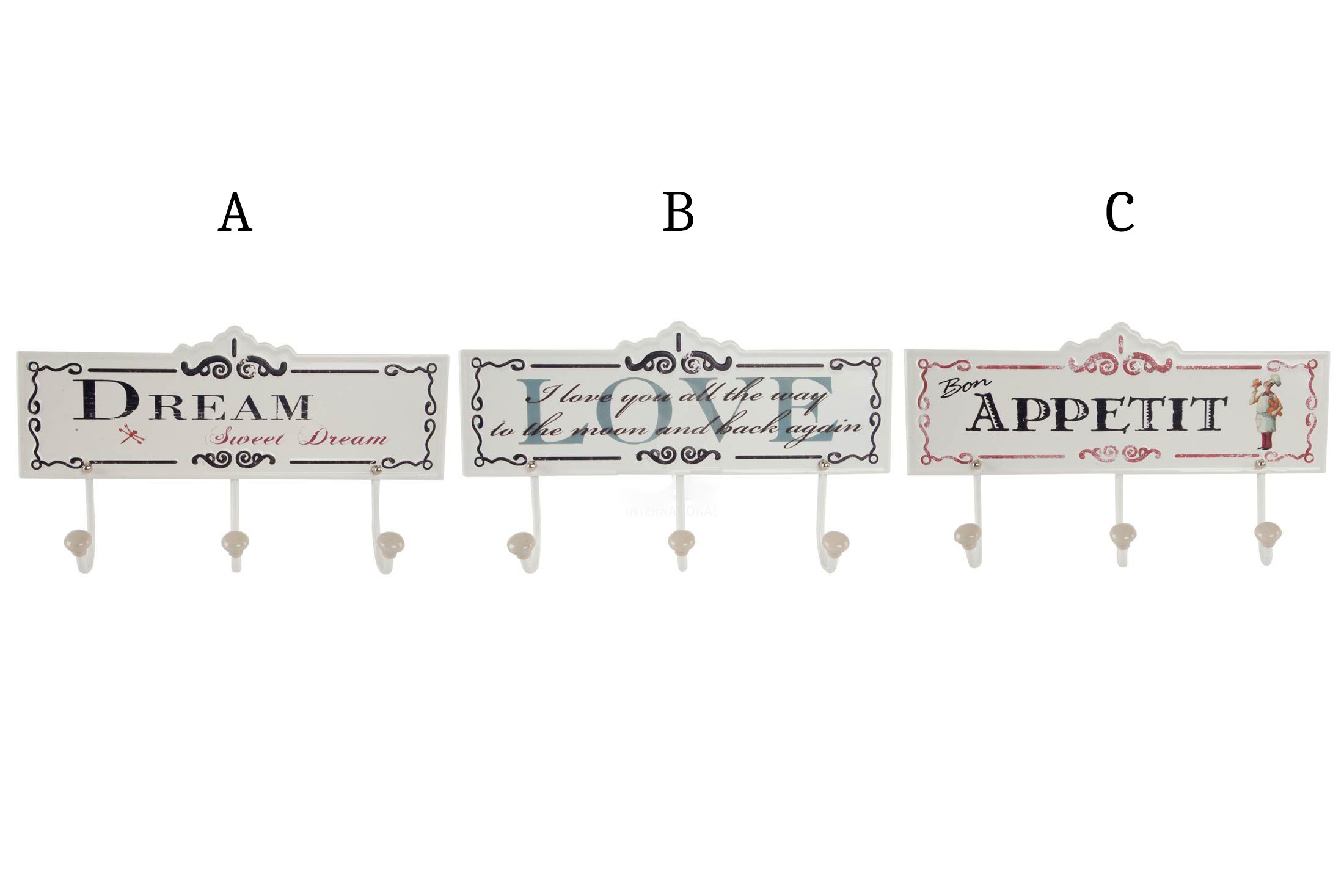 Coat rack Wall, Metal, with a distressed Finish. Stylish Design/France. Ideal for Entry - Home and More