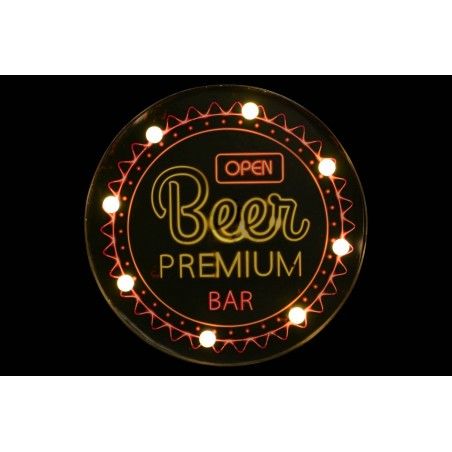 Decorazione da parete, in Legno Naturale e Led, con Finitura angosciata. Progettazione di un Bar, con un stile Vintage/Fabbrica