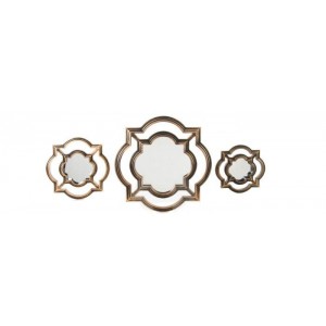 Espejo de Pared Circular, Color Dorado,  Set de 3. Diseño Exclusivo, para Entrada / Dormitorio. Estilo Chic - Hogar y más