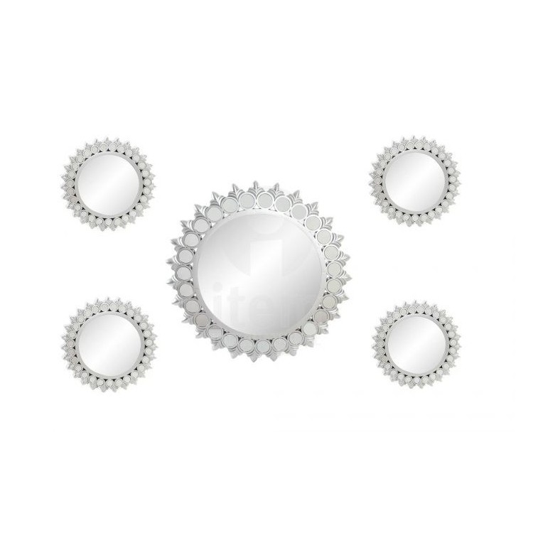 Set of 5 Mirrors, Original color Silver, ideal for any room of the home.Elegant/Romantic-Hogarymas-