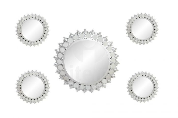 Set of 5 Mirrors, Original color Silver, ideal for any room of the home.Elegant/Romantic-Hogarymas-