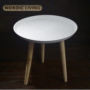 Circular side table, White Polychrome. Style Positive - Home and More
