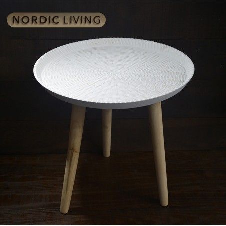 Circular side table, White Polychrome. Style Positive - Home and More