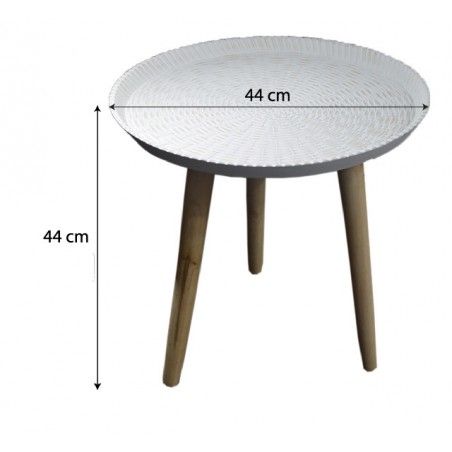 Circular side table, White Polychrome. Style Positive - Home and More