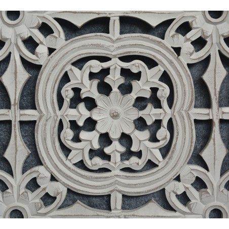 Altarpiece of carved wood decorative Vintage white 60X60 cm