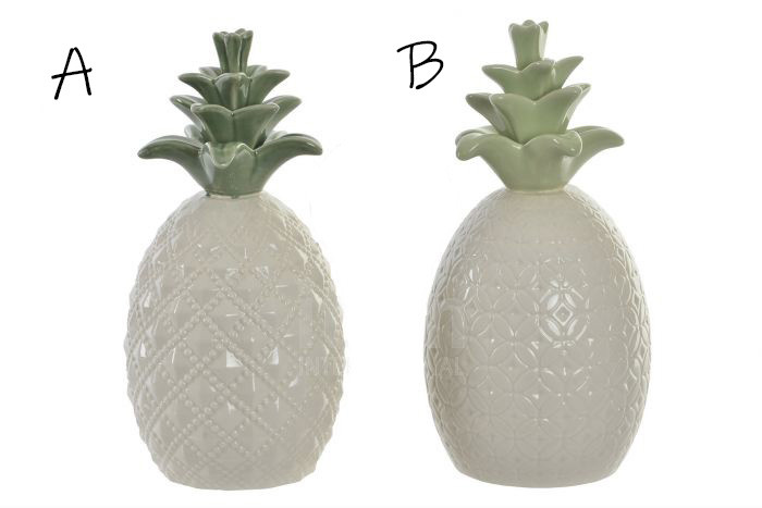 Pineapple Porcelain Bright, Tropical-Style, to choose from. Original Figure. 11,5X11,5X23 CM.-Hogarymas-
