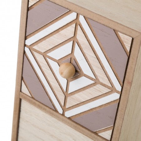 Chest of drawers 3 drawers in Wood with geometric shapes, Elegant and Original. 10,30X10X29,50 CM.-Hogarymas-