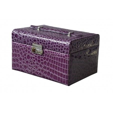 Boîte à bijoux en simili-cuir violet avec les ministères