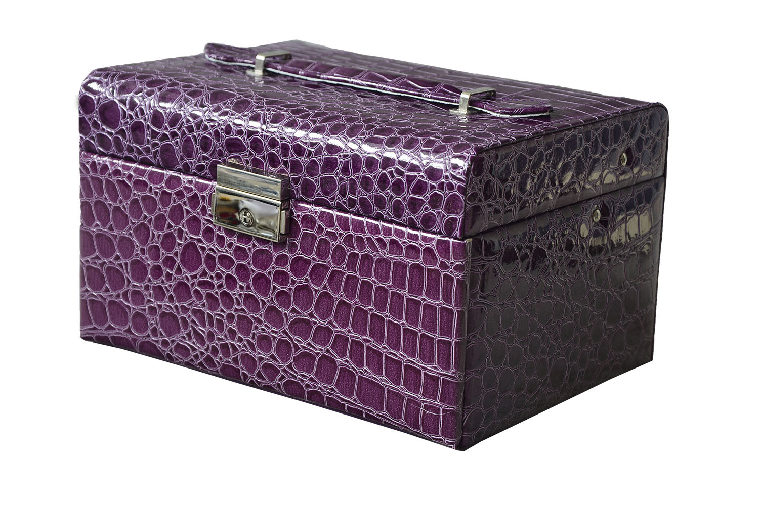 Boîte à bijoux en simili-cuir violet avec les ministères
