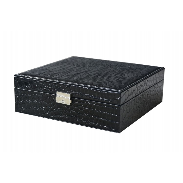 Bijoutier Noir (26x9x26.5 cm) en cuir synthétique 