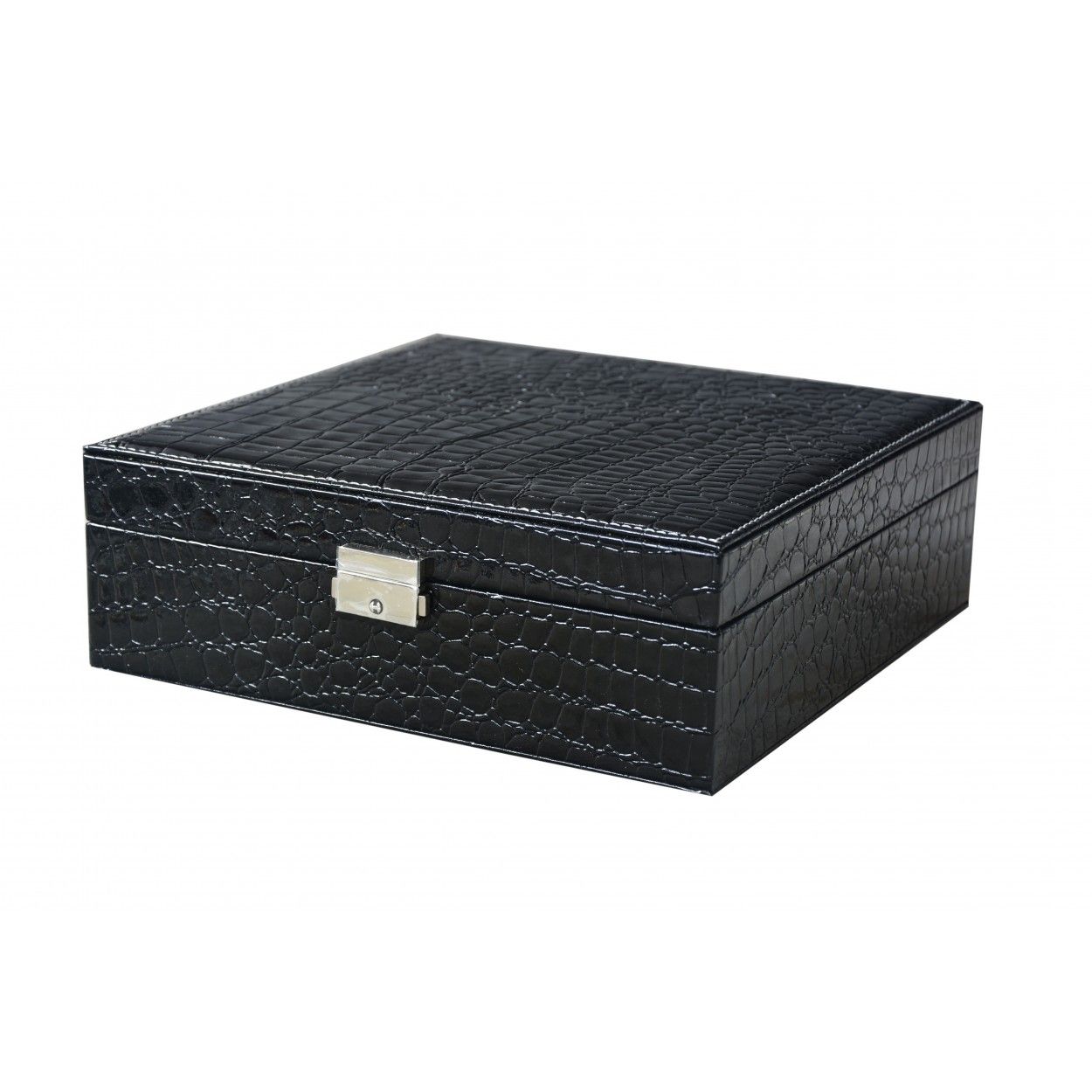 Joyero Negro (26x9x26.5 cm) Polipiel 