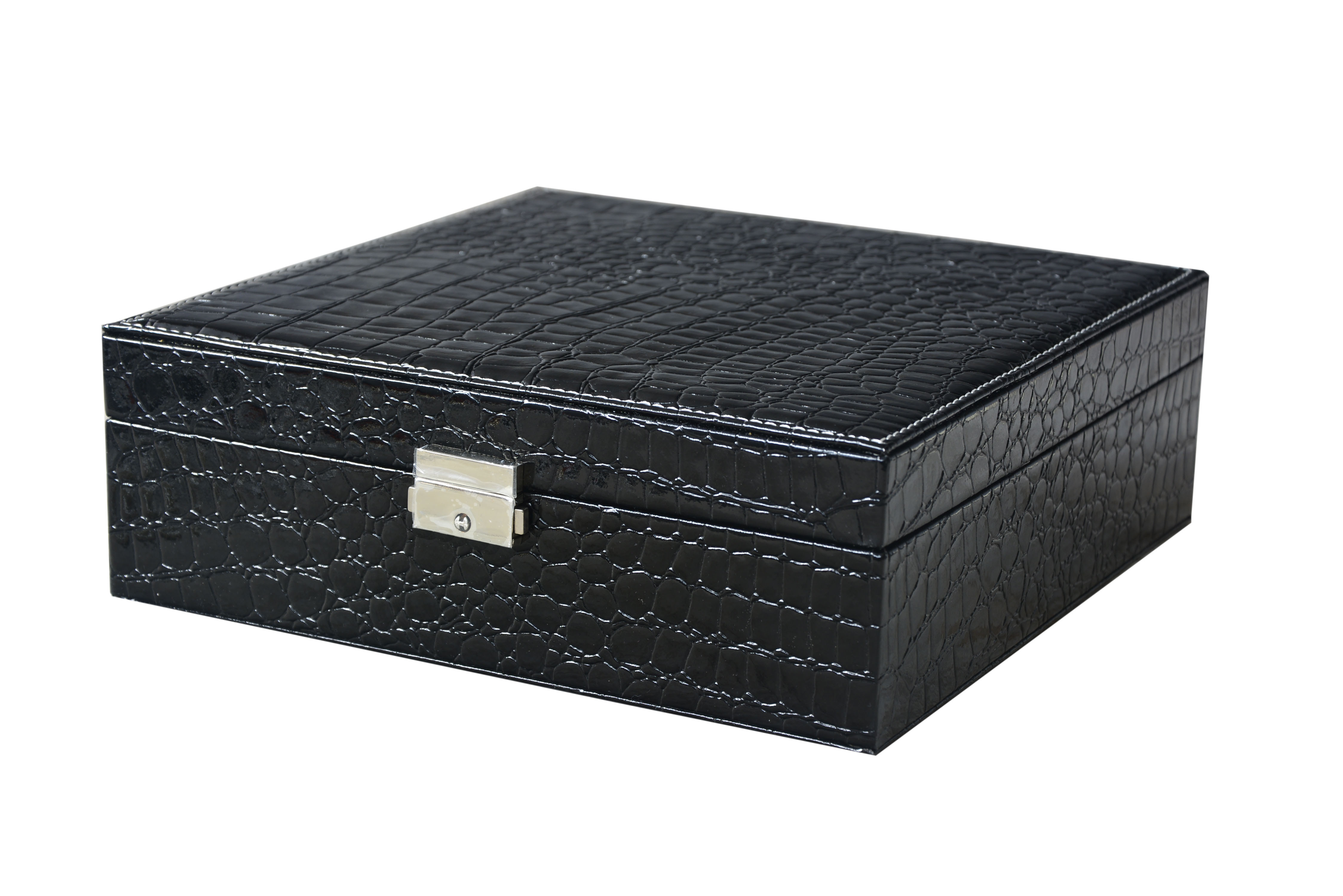 Joyero Negro (26x9x26.5 cm) Polipiel 
