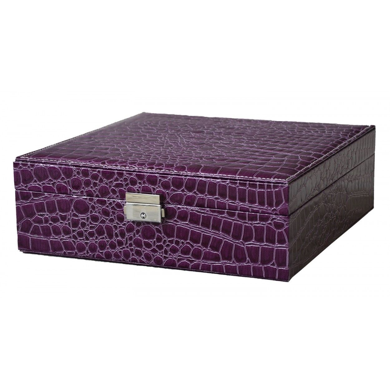 JOYERO POLIPIEL RECTANGULAR MORADO 1 ALTURA 26x9x26,5CM