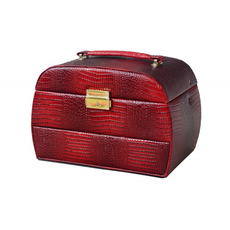 Joyero con cajones en color rojo (24x16x18 cm) 