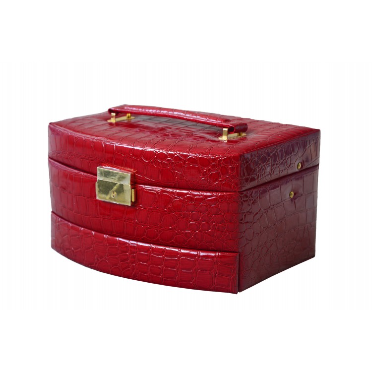 Joyero con cajones en color rojo (22x15,5x14 cm) 