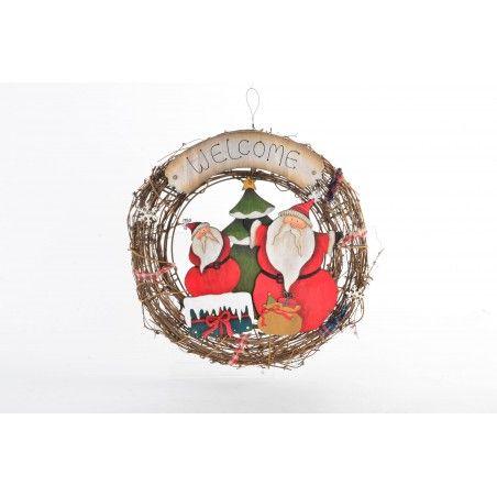 Crown/Garland of Wicker with 2 Models to choose from, Ideal to decorate your Home and give it a Christmas touch (30