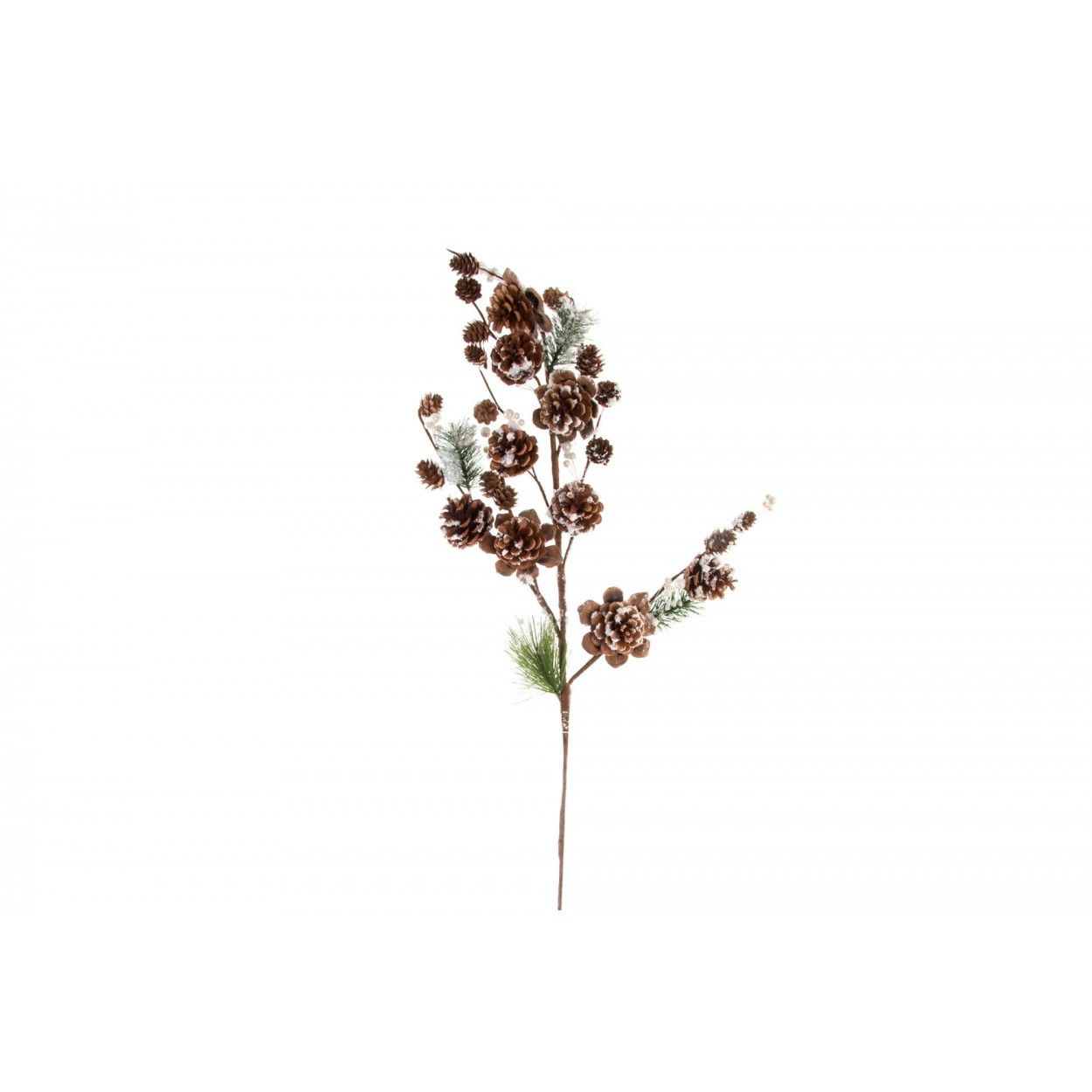 Snowy ramo con Pigne per Natale, Decorazione, Design Realistico/Naturale. 100 cm-Hogarymas-