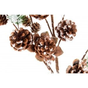 Rama Nevada con Piñas para Decoración Navideña, Diseño Realista/Natural. 100 cm.-Hogarymas-