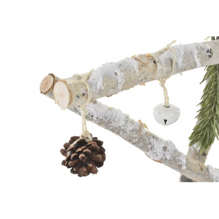 Estrella Colgante de Madera con acabado Nevado, para Decoración Navideña. Diseño Rural/Hogareño (60cm X 60cm) - Hogar y Más