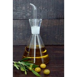 L'huile en verre transparent vertical anti-goutte à goutte minimaliste pour huile/vinaigre - Maison et Plus