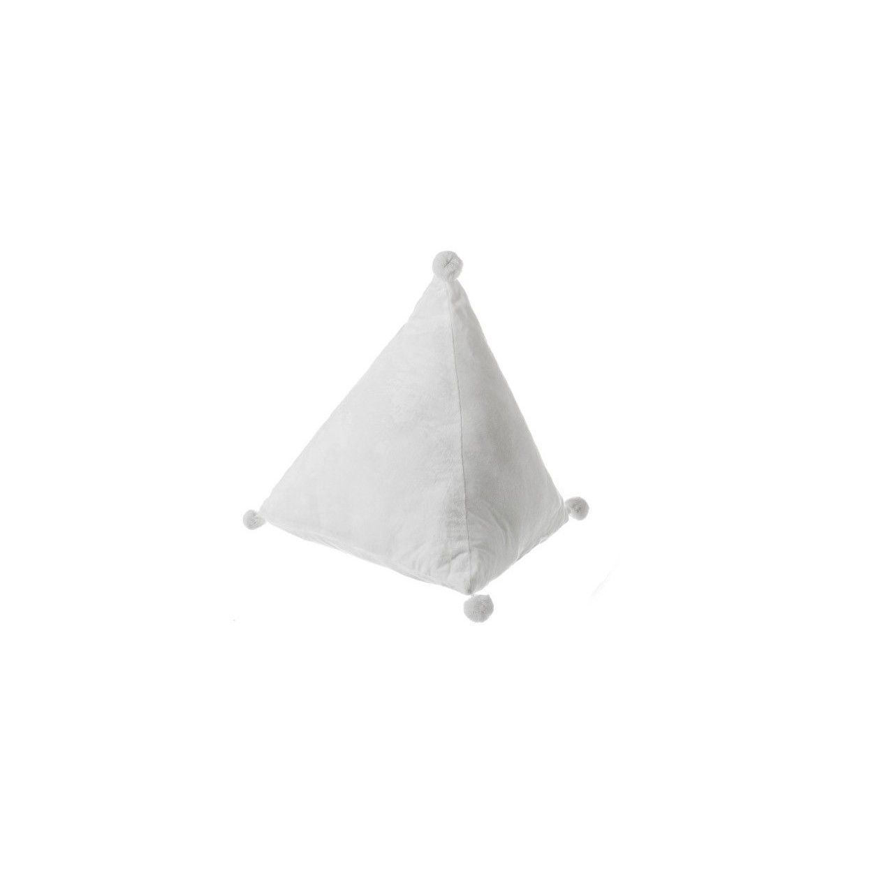 Cushion in the form of a triangle with pompoms on their sides, 100% Polyester, Original/modern 2 Models to choose from.