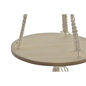 Planter Hanging from Rope and Natural Wood, for Interior/Exterior. Ethnic design, with Boho. Set of 3 - Home and More