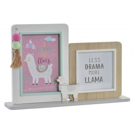 Cadre Multifoto en Bois Naturel. La conception de Lama/Alpaga, avec Enfant style (33 cm X 7cm X 21cm) - la Maison et Plus