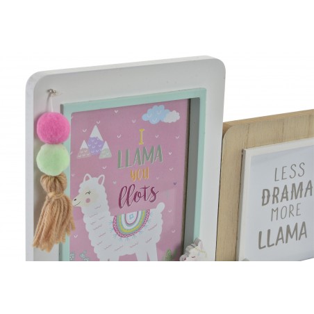 Cadre Multifoto en Bois Naturel. La conception de Lama/Alpaga, avec Enfant style (33 cm X 7cm X 21cm) - la Maison et Plus