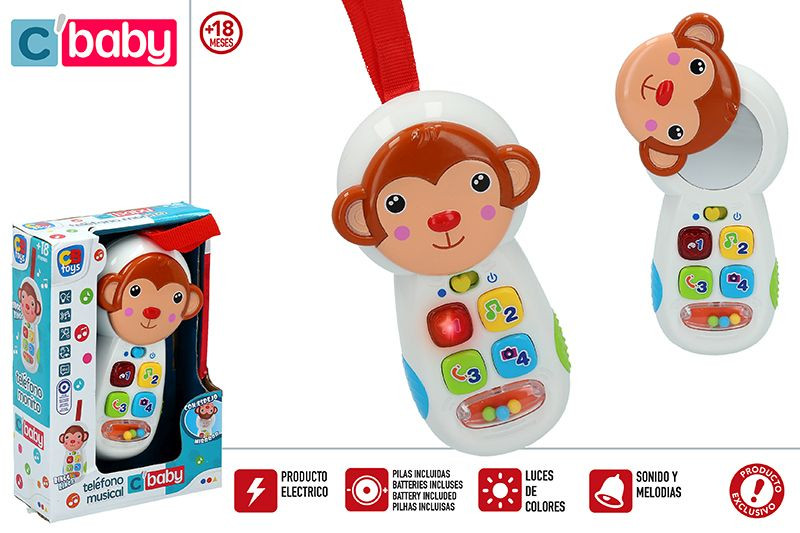 Téléphone Jouet Éducatif pour Bébé sous la forme d'un Singe. D'origine/Mignon 135x60x195 cm-Hogarymas-