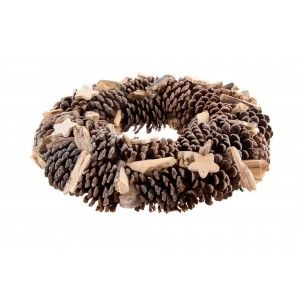 Garland/Wreath Christmas Pinecones Natural, Ideal for Christmas decoration/Original 38X9 cm-Hogarymas-