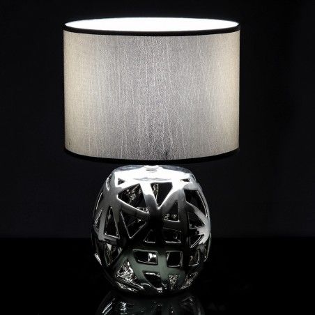 Table lamp silver ceramic 23x23x35 cm, Home and More