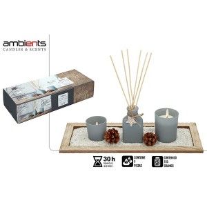 Candle/Diffuser, Natural Christmas Decorations, made in Wax, with Zen Garden. Design, SPA-style Holiday Home - and More