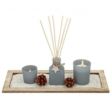 Candle/Diffuser, Natural Christmas Decorations, made in Wax, with Zen Garden. Design, SPA-style Holiday Home - and More