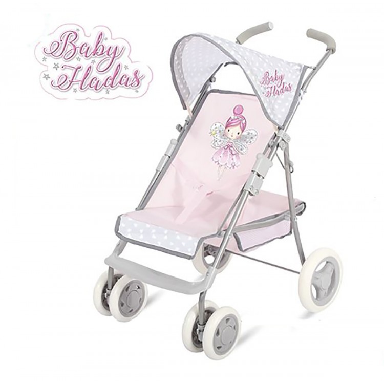 Shopping cart/Stroller for Dolls Pink for Children. Design of Fairies, with Child style (29.5 cm X 13cm X 55cm) - Home and More