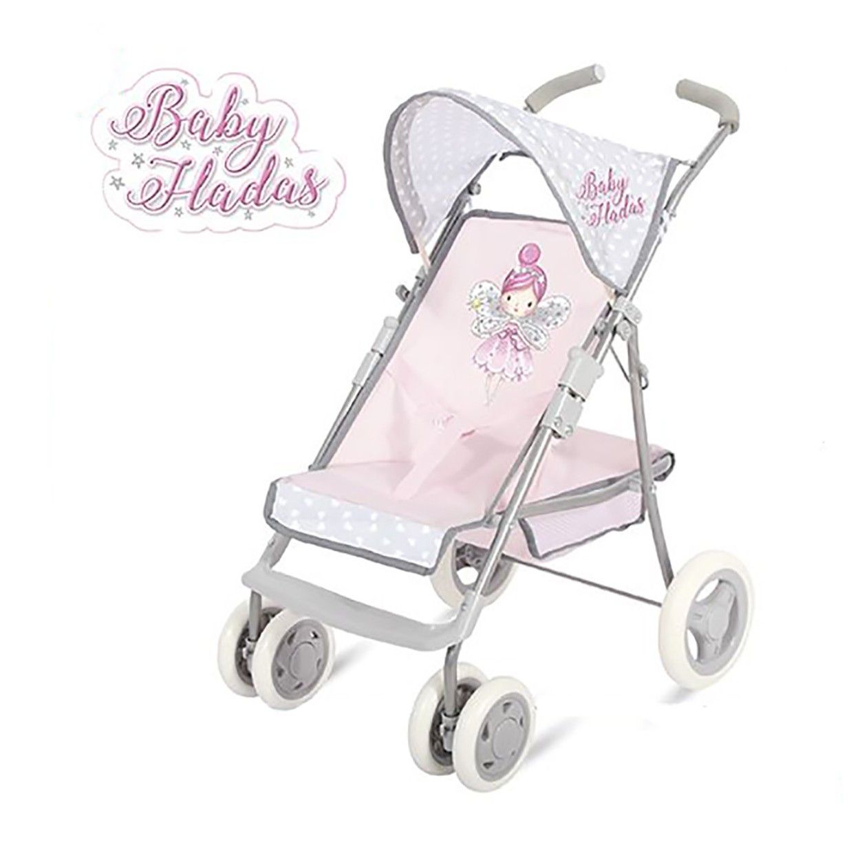 Carrello/Passeggino per Bambole Rosa per Bambini. Il Design delle Fate, con il Bambino di stile (29.5 cm X 13 cm X 55 cm) -